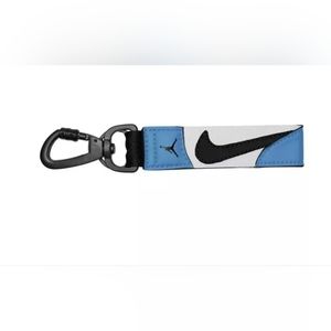 Nike Air Jordan Trophy Key Holder Keychain Wrist UNC Carolina Blue White Lanyard